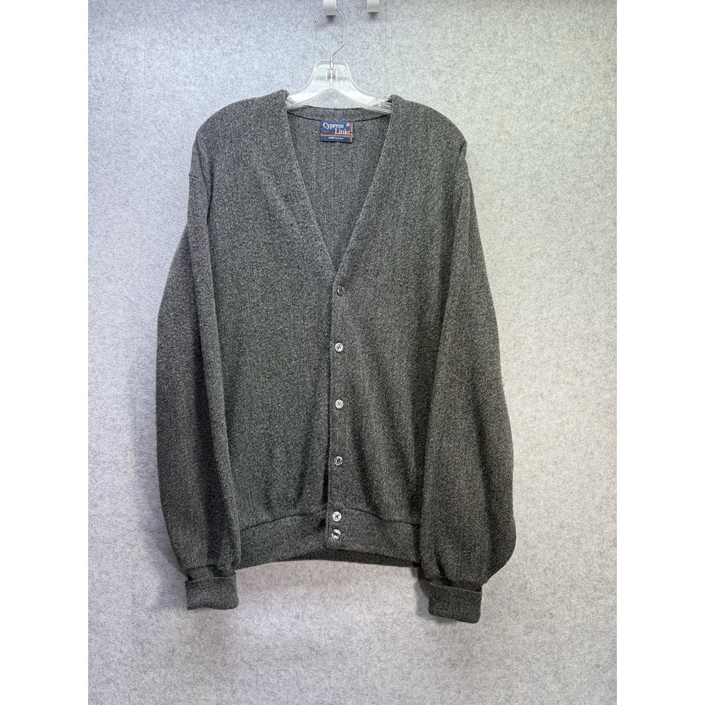 VTG Cypress Links Men's Cardigan Gray Size XL